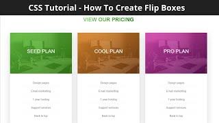 CSS Tutorial - How To Create Flip Boxes with CSS