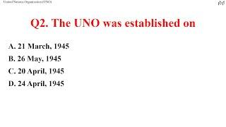 MCQ quiz on United Nations Organization (UNO)