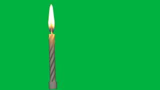 Green Screen Burning Candle