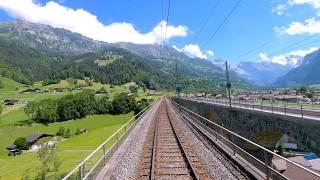  4K 1x  Basel - Kandersteg - Brig Re 6/6 cab ride [07.2020] Lötschberg führerstandsmitfahrt