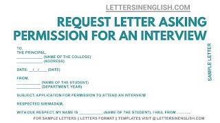 Permission for Interview Letter - Sample Letter of Intent For Job Application