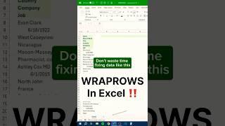 WRAPROWS in Excel ‼️ #shorts #excel #computer #exceltips