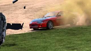 SHIFT 2 UNLEASHED epic mega crash 4 - modified supra takes Z4 out race