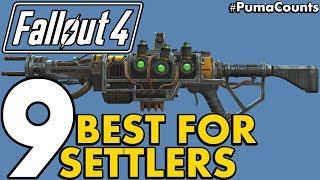 Top 9 Best Guns and Weapons for Equpping or Giving to Settlers in Fallout 4 #PumaCounts