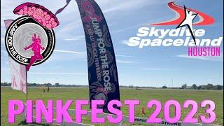 Pinkfest 2023 4K Jump for the Rose Breast Cancer Charity Skydive Spaceland Houston 4K Pink Ribbon