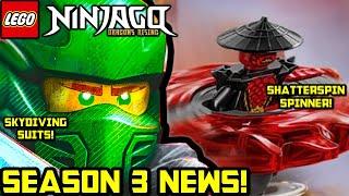 Awesome New Season 3 Info!  Skydiving Ninja & Shatterspin Spinner! Ninjago Dragons Rising News!