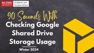 How do I check the size of a google shared drive