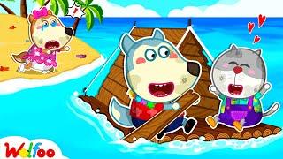 Don't Leave Lucy! - Wolfoo Surviving on Desert Island for 24 Hours Challenge  Wolfoo Kids Cartoon