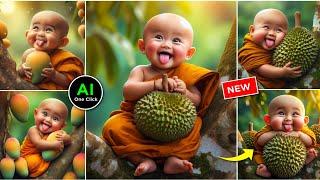 Trending Cute Little Monk Photo Editing/ Bing Image Creator Tutorial