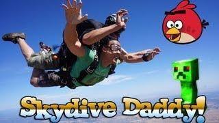 SKYDIVING - DaddyTube jumps out of a plane at 13,000 feet - Human Angry Bird Skydive!
