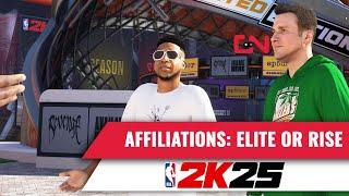 NBA 2K25 Affiliations: Elite or Rise Showcase