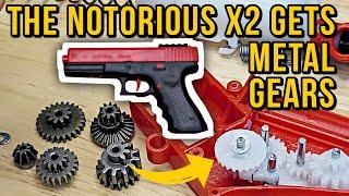 How To Fix Your X2 GEL BLASTER with METAL GEARS | Upgrade Broken JM-X2 Blaster Plastic Gear Repair