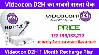 Videocon D2H Recharge Plan | #Videocon D2H 1 Month Recharge Price | Videocon D2H Package & Plan