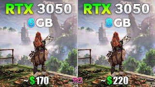RTX 3050 6GB vs RTX 3050 8GB - Test in 8 Games