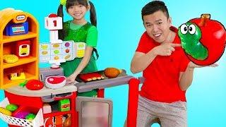 Emma Pretend Play Shopping w/ Kids Grocery Supermarket Food Toy Store