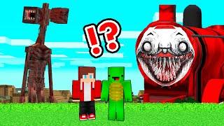 MAIZEN: JJ and Mikey Found Sirenhead vs Choo Choo Charles Story - Minecraft Animation JJ & Mikey?!