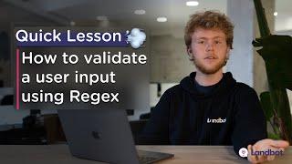 How to validate a user input using Regex | Quick Lesson