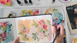 Leaving my job in the clinic to fulfill my childhood dream | Paint with me Floral Gouache Process