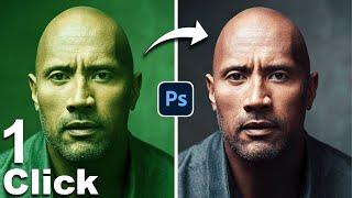 Fix skin tone {Remove green tone} in 1 click in photoshop