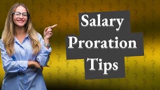 How do I prorate salary in Excel?