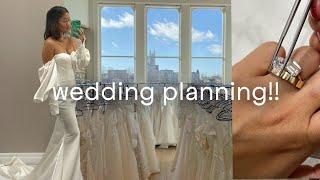 WEDDING PLANNING PART 1! desiging our wedding bands, wedding dress shopping + venue search