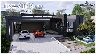 Step Inside Modern House Design | 20x18m 1 Storey | 3 Bedrooms Family Home