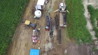 Drone view of Blue Earth River horizontal directional drill crossing