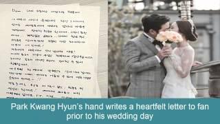 Park Kwang Hyun’s  letter to fan prior to his wedding day