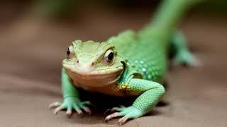 happy cute little lizard is smiling