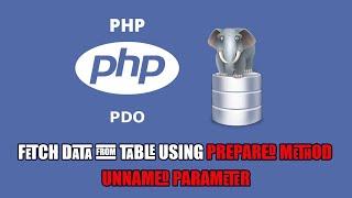 PHP Data Object (PDO): Fetch Data From Table using Prepare Statement Unnamed Parameter