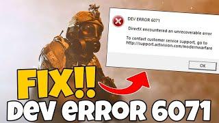 How to fix warzone dev error 6071 (directx encountered an unrecoverable error)
