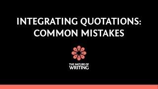 Integrating Quotations: Common Mistakes