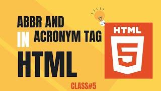 HTML 5 Abbreviation And Acronym Tag|How To Give These Tags#coding #tech