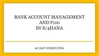 S4HANA Bank Account Management | Automatic Payment Program (F110) configuration |  AC SAP Consulting