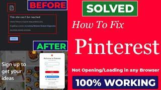 How To Fix Pinterest Not Working / Not Opening in any browser | This Site Can’t Be Reached Error Fix