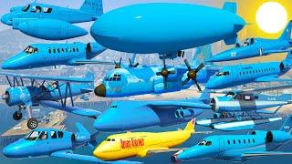 GTA V: Every Ultra Blue Airplanes Summer Sunny Take Off Test Flight Landing Gameplay