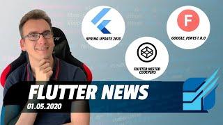 Embed Flutter Codepen - Spring update 2020 - Google Fonts 1.0.0 - Flutter News - 01.05.2020