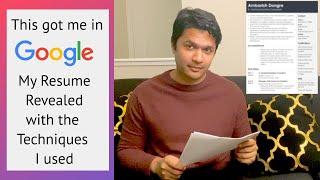 RESUME THAT GOT ME IN GOOGLE| How to write your Resume | Ambarish Dongre