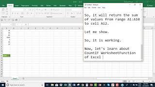 WorksheetFunction Application Object of Excel VBA