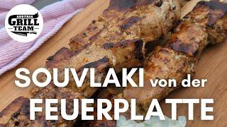 Souvlaki von der Feuerplatte | Der MoestaBBQ Bandit beim Wintergrillen