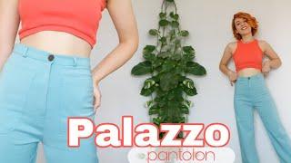 How to sew palazzo pants? Very easy wide leg trousers