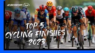 Top 5 Cycling Finishes in 2023  | Evenpoel, Laporte, Vollering & more! 