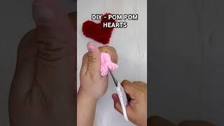 Easy way to make pompom hearts #shorts #trending #viral #easycraft #diy #hearts #pinaycrafter