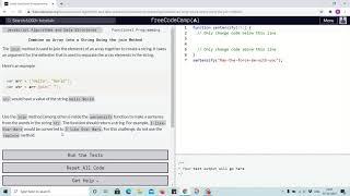 Tutorial 20 - Combine an array into string using join method - freecodecamp