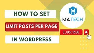How to Set Limit Posts per Page in WordPress  ‍‍ |#wordpress