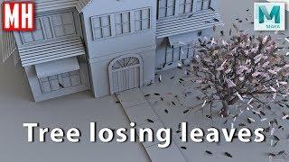 Maya 2018 simulation tutorial : Falling tree leaves