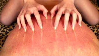 ASMR | Back scratching session with long sharp bare nails!