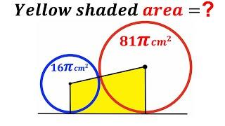 Can you find area of the Yellow shaded region? | (Circles) | #math #maths | #geometry