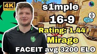 s1mple (16-9) w/StRoGo FACEIT avg 3200 ELO (mirage) | Nov 2, 2024 #cs2 #pov