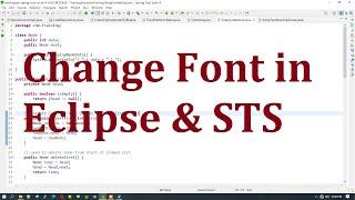 How to change font in eclipse and Spring tool suit (STS)